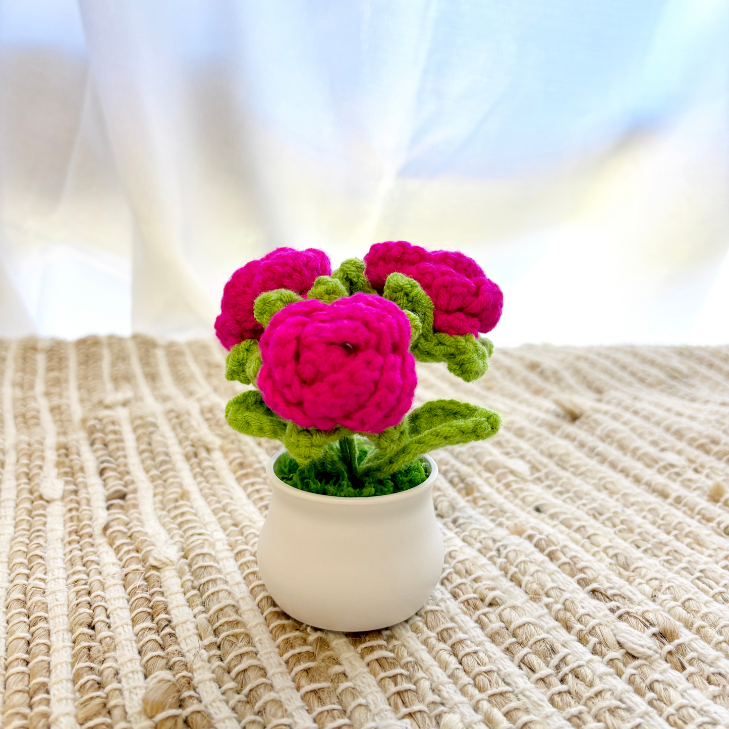Handmade Crochet Flower in Pot