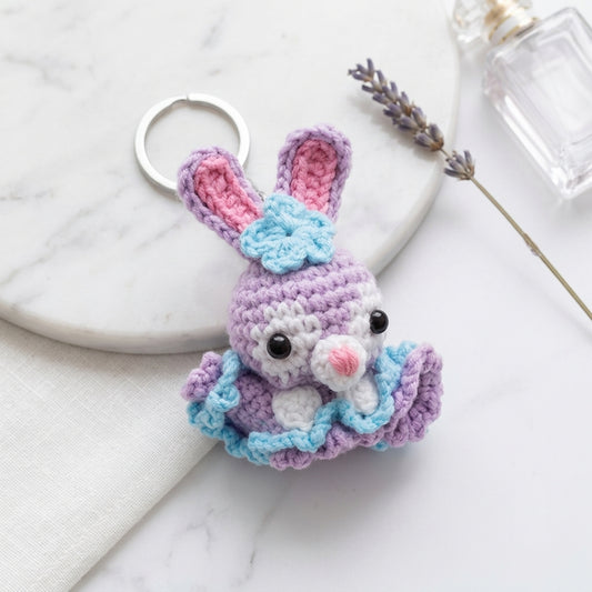 Handmade Crochet Bunny Keyring