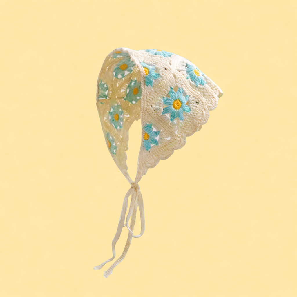 Daisy Crochet Headscarf