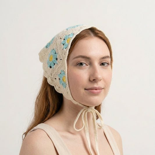 Daisy Crochet Headscarf