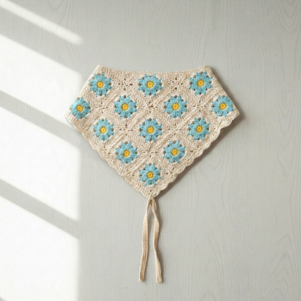 Daisy Crochet Headscarf