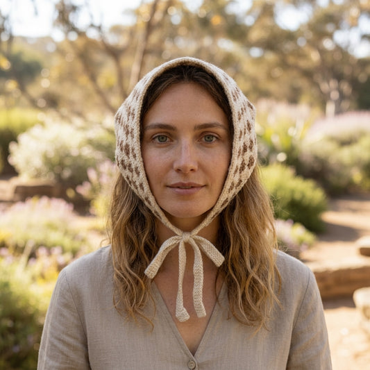 Handmade Crochet Check Headscarf