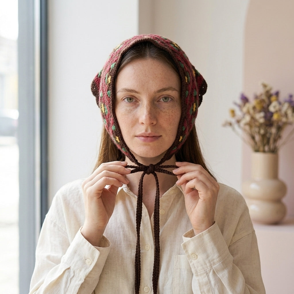 Rustic Garden Crochet Headscarf