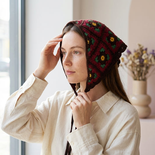 Rustic Garden Crochet Headscarf