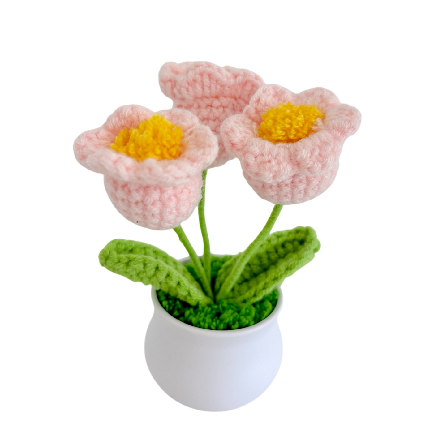 Handmade Crochet Flower in Pot  Lily of the Valley