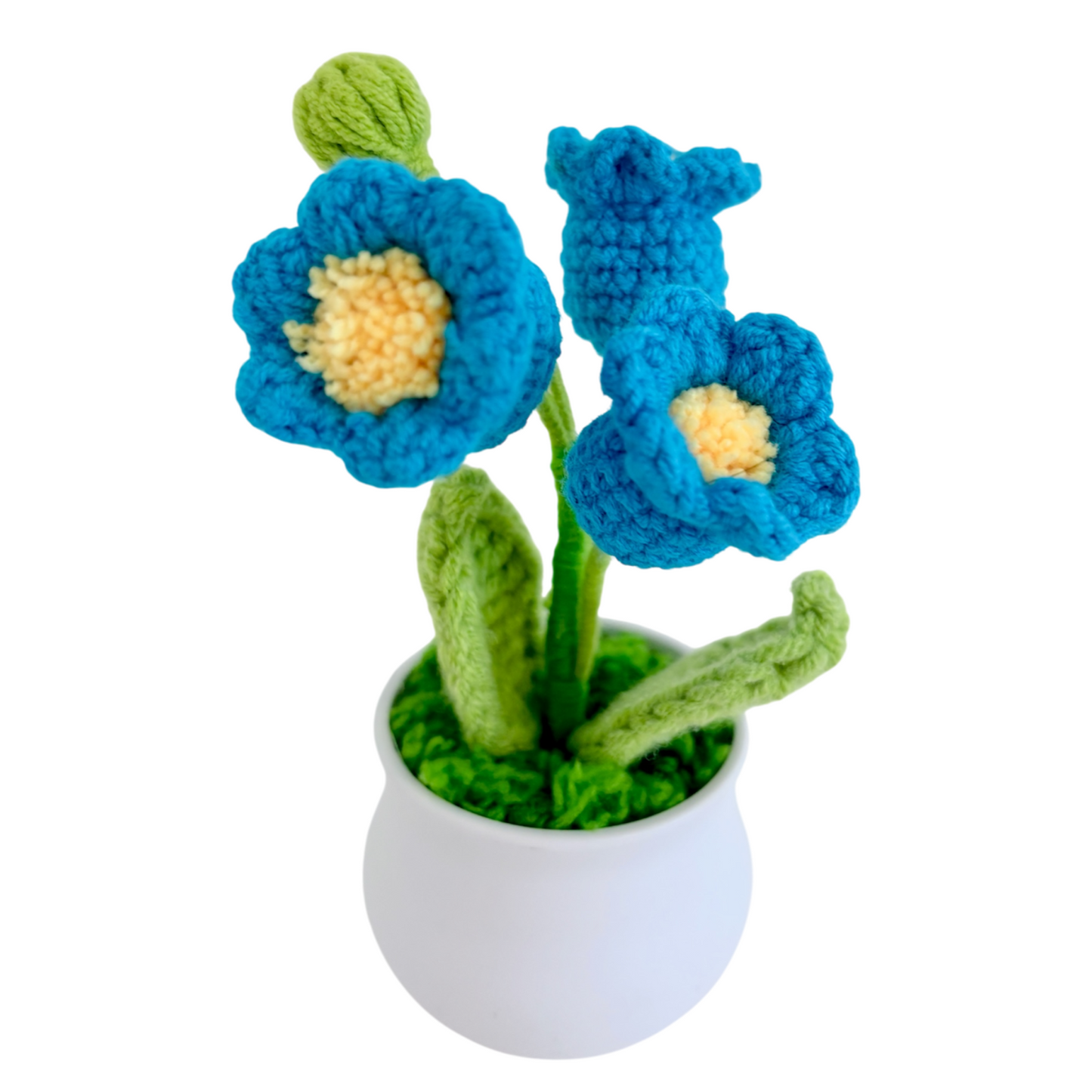 Handmade Crochet Flower in Pot  Lily of the Valley