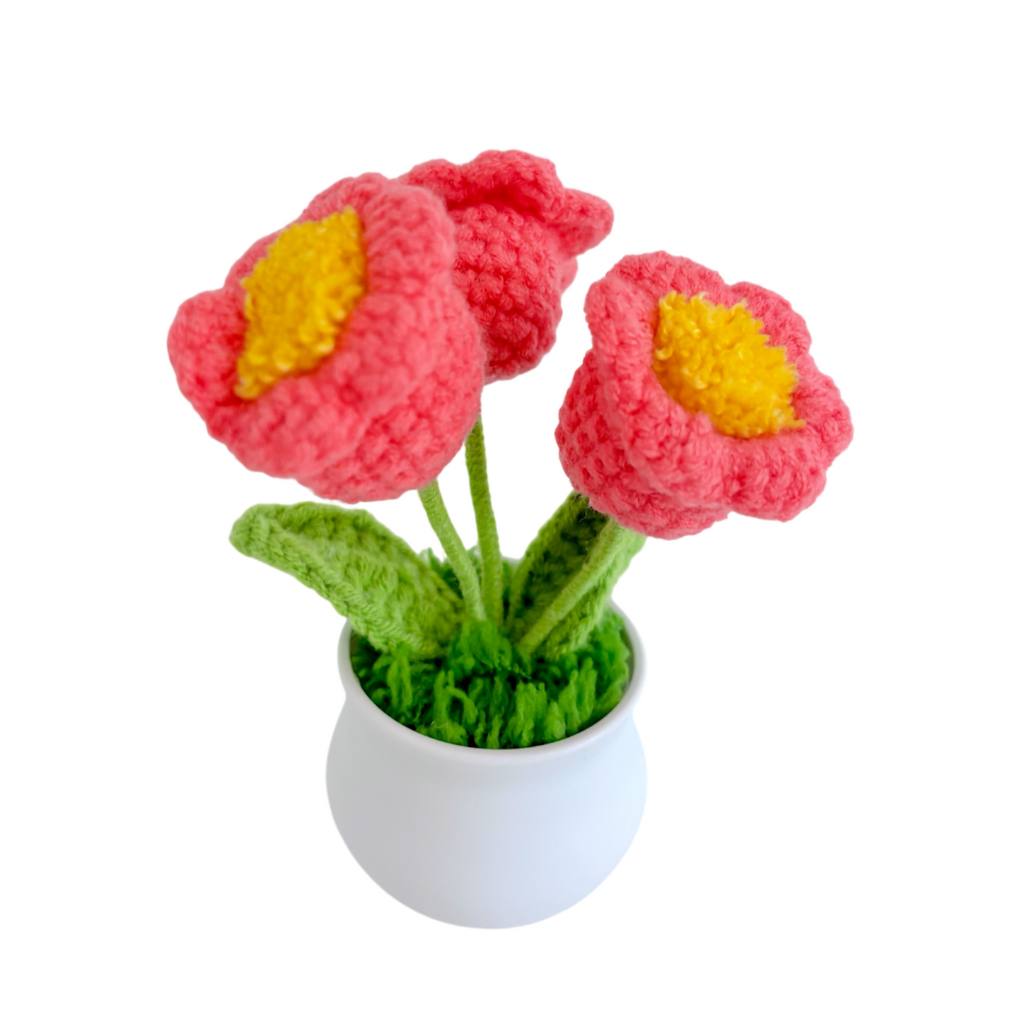 Handmade Crochet Flower in Pot  Lily of the Valley