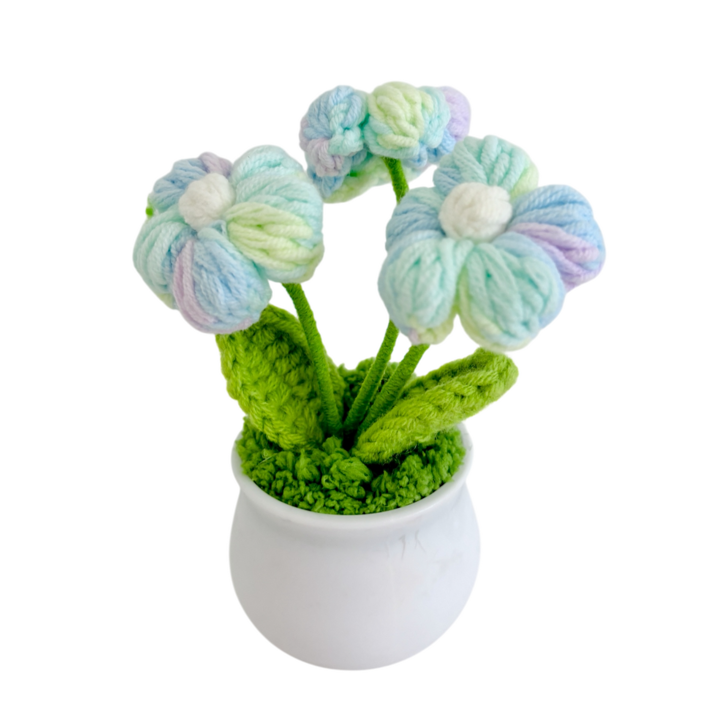 Handmade Crochet Flower in Pot  Lily of the Valley