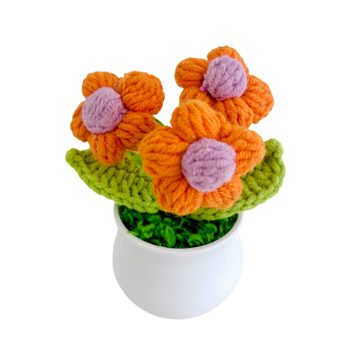 Handmade Crochet Flower in Pot  Lily of the Valley