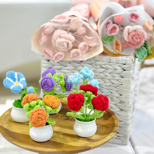 Handmade Crochet Flower in Pot